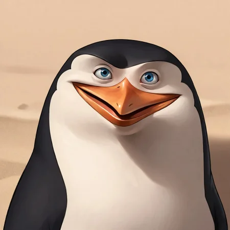 score_9, score_8_up, score_7_up, score_6_up, score_5_up, score_4_up, source_furry, hi res, smilling, portrait, Skipper, penguin, looking at the viewer, 2D, drawing, perfect eyes, feral, head shot, perfect beak, on a beach, smiling, winking