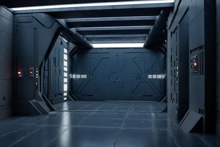 (establishing shot1.5) cinematic movie still of a Star Destroyer Interior <lora:Star_Destroyer_Interior:1> corridor from a star wars movie, large metal door at the end, white lights in the walls, science fiction, 8k resolution, sharp focus, infused with a graphic novel aesthetic, cinematic, detailed, motion picture style, realistic, sci fi style, cinematic light, perfect color, perfect scene, shallow depth of field, vignette, highly detailed, high budget, bokeh, cinemascope, moody, epic, masterpiece, <lora:Rembrandt Lighting style v2:0.6> Rembrandt Lighting style, in the dark Low-key lighting Style <lora:Low-key lighting Style:0.6>