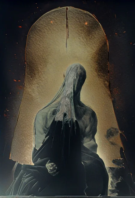 painting of an older man and his adult male lover, spark ignites, tortured souls, peacefulness, revelation, surreal dark smeared background, black and gold mutations tears in fabric , separation of colors, in the style of nicola samori <lora:DarkAnime1:1> <lora:HorrorArt(1):1.2>, glow effects, godrays, Hand drawn, render, 8k, octane render, cinema 4d, blender, dark, atmospheric 4k ultra detailed, cinematic sensual, Sharp focus, humorous illustration, big depth of field, Masterpiece, colors, 3d octane render, 4k, concept art, trending on artstation, hyperrealistic, Vivid colors, extremely detailed CG unity 8k wallpaper, trending on ArtStation, trending on CGSociety, Intricate, High Detail, dramatic, absurdes, a realistic baroque bedroom, white canopy over bed, white drapes, damask patterns, intricate details, in the style of Vittorio Matteo Corcos