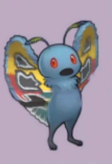 masterpiece, best quality, solo, <lora:Feh-Sprites-illus_Fp:1>, chibi, full body, simple background, <lora:Mothman-illus_Fp:1>, mothman, pokemon \(creature\), no humans, wings, standing, open mouth,