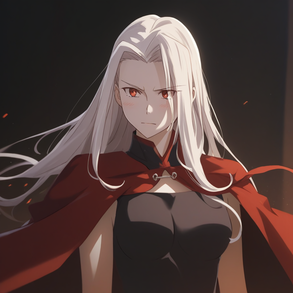 score_9, score_8_up, score_7_up, source_anime, expressive, anime,  dynamic, 1girl, irisviel_von_einzbern, source_anime, fate/zero, fate_(series), (irisviel_von_einzbern), white hair, red eyes, large breasts, blush, uncensored, (TW1L1GHT0FTH3G0D5), source_hentai