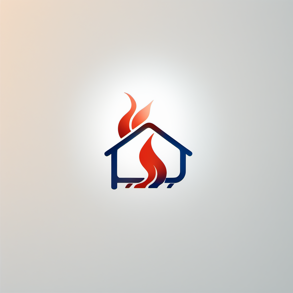 Uzwil, Switzerland, on a white background. Ultra-minimalistic logo symbolizing heating, plumbing, and sanitary technology within the clean lines of a modern house. Vector style,  <lora:logo-000001:1>