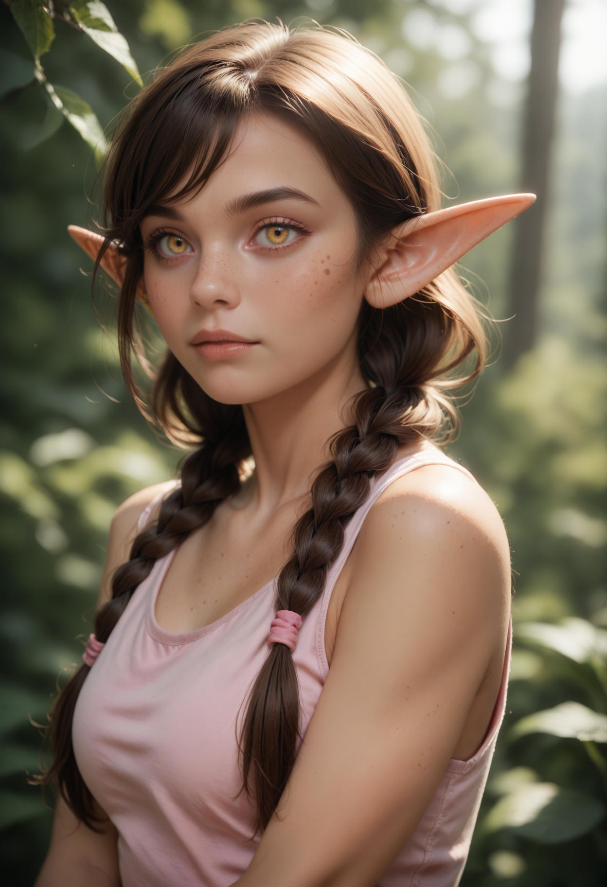 score_9, score_8_up, score_7_up, rating_safe,
1girl, solo, pink tank top.
<lora:Dark_Caraleth_Pony_v1.0:0.6> d4rkc4r4l3th, low twin braids, yellow eyes, pointy ears,