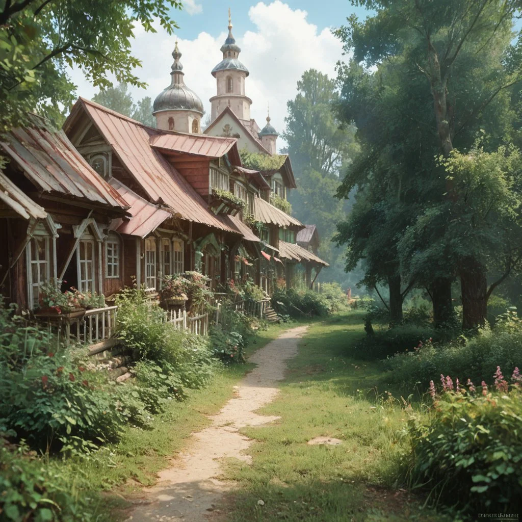 score_9, score_8_up, score_7_up, scenery, village, nature, highly detailed, masterpiece, hyperrealistic, <lora:Esenin:0.6>