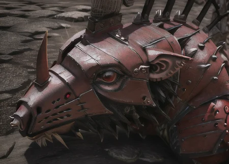 queek, aggressive look, detailed facial features, castle ruins in the background, raining ,wearing armor, toned, full-length photo, helm, 70mm lens, symmetrical,posing, monster,(small red areolas:1.2), athletic, sharp, textured skin, perfect body, 1boy, realistic, detailed, slim, (perfect fingers:1.2), amused, photographed by a Nikon Z7 II Camera,(high detailed skin:1.2),8k uhd, <lora:QueekV2:0.8>