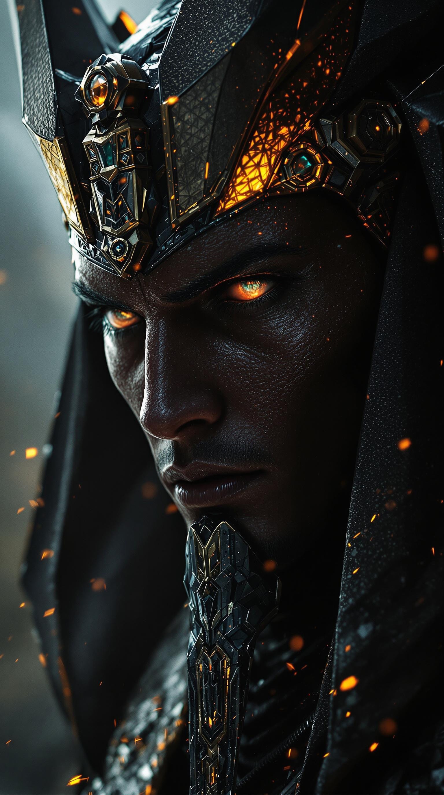 portrait the egyptian male anubis, cyberpunk, black, pyramid, hyperdetailed eyes, hyperrealism extremely detailed epic masterwork, dark fantasy detailed matte painting by Greg Rutkowski 8k resolution concept art intricately ,detailed Splash art trending on Artstation dynamic lighting Eldritch hyperdetailed.,