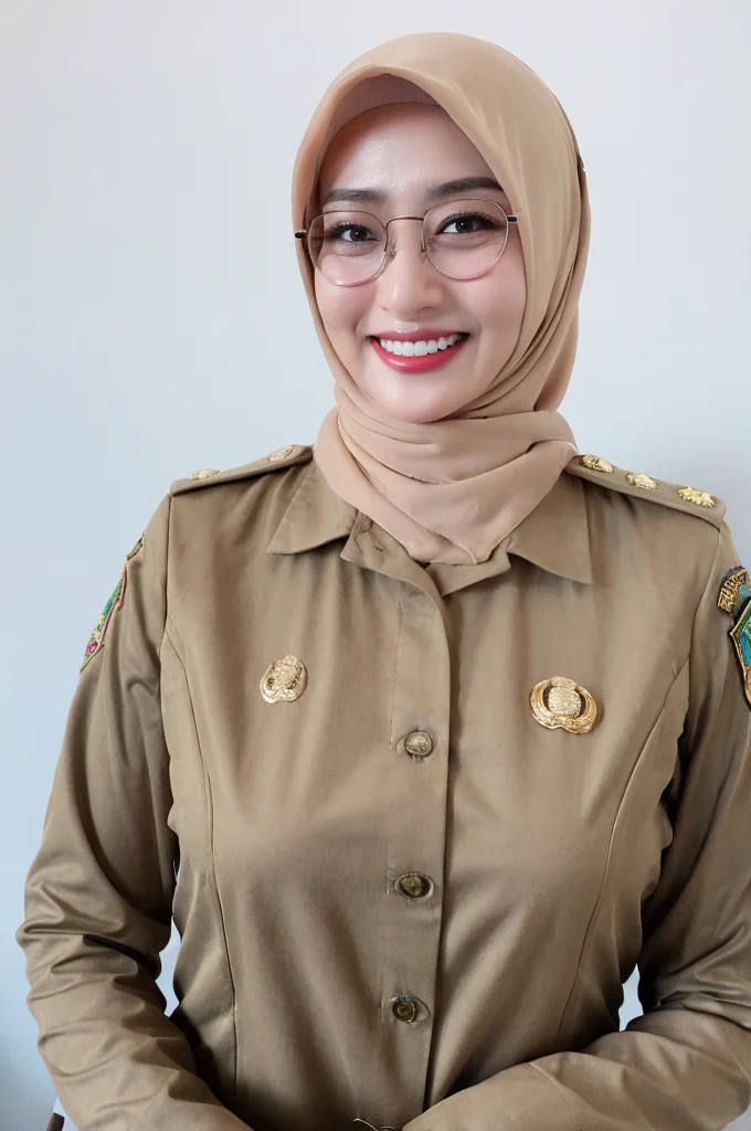 PNS, guru, super realistic 3/4 shot, passionate pose, professional photography portrait of a 30 year old female teacher in a classroom, very realistic skin, cinematic lighting, ADDCOMM
very original hijab fabric details, glasses, holding a book, ADDROW
scout clothing, transparent button-up shirt with right and left pockets, long slave, transparent long skirt, ADDROW
(big hips: 1.3), tight cotton dress, smiling, looking at the camera, (masterpiece :1.0), (best quality: 1.0), beautiful, (intricate details), unity 8k wallpaper, very detailed and really lights up the realistic room,< lora:hijab:0.4> SkinDetail <lora:IndoHijab_v1:0.8>