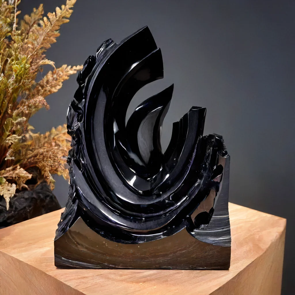 abstract sculpture made out of obsidian <lora:Obsidian SDXL:1>