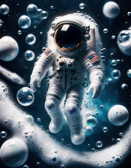 a surreal scene of a astronaut floating in space, with planets and stars also in ral-dshwshsop, dynamic, cinematic, masterpiece, intricate, aesthetic made of ral-dshwshsop <lora:ral-dshwshsop:1>