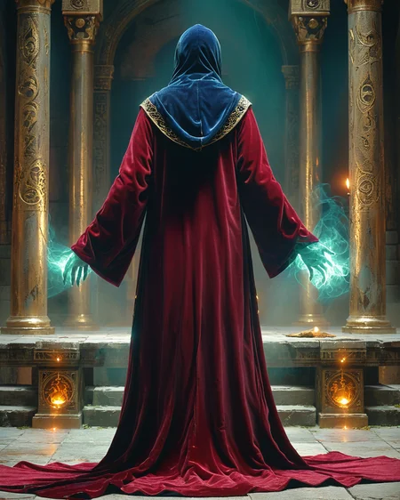 hooded faceless human sorcerer standing in evil temple, dais, volumetric lighting, velvet robe, intense color, <lora:add-detail-xl:1.0>, <lora:xl_more_art-full_v1:0.4>, <lora:XSfenlie:1> fenliexl, <lora:lora:1>, realistic photo