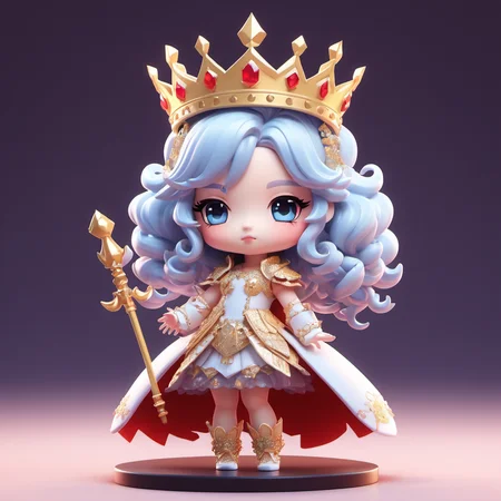<lora:Designer_BlindBox-000015:0.5>One chibi queen girl