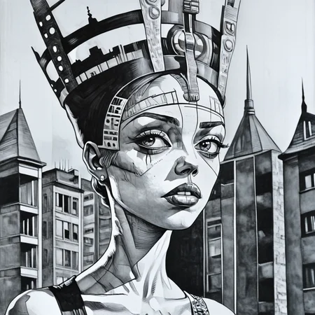 Monochrome Graphic Etching