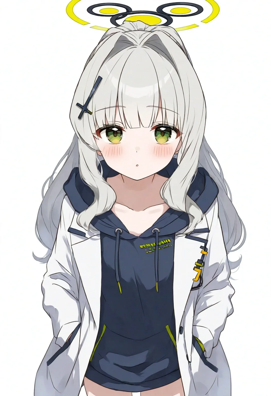 high definition, amazing quality, very aesthetic, best quality, masterpiece, highres, white background, simple background,
1girl, solo, looking at viewer, hare \(blue archive\), lab coat, flat chest, <lora:hasei01_style_NoobAI_v1:1> hasei01,