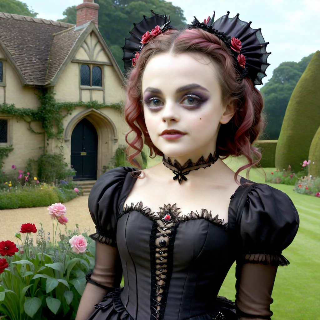 1girl,solo,realistic,
Gothic Helena boham carter, English cottage and garden background, pastel colour palette, mark ryden <lora:bigeyes-xl-v1:0.8> big eyes, anime eyes  <lora:add-detail-xl:0.8> <lora:- SDXL - voodstyle_ Voodoofy_V1.0:0.8> voodstyle  <lora:RPGJesterXL:0.8> jester