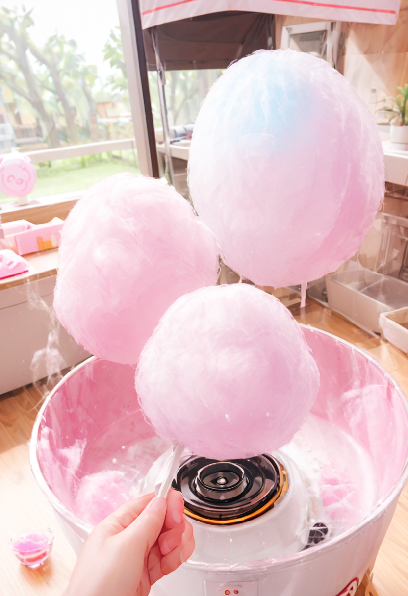 masterpiece, best quality, very aesthetic, absurdres,
cotton candy, food, holding, indoors, skewer, cooking, cotton candy machine
 <lora:wataame_SDXL_V1:1>