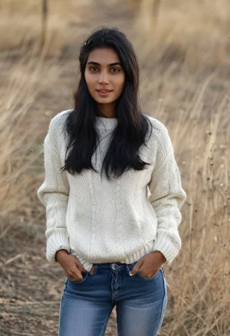 realistic photo of mylocalgirl,hot, 1girl, solo, close shot, black hair, a woman, wearing a sweater, (masterpiece:1.0), (best quality:1.0), ultra detailed, cowboy shot,