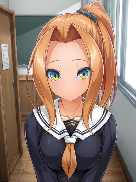 kaede,inoino,school outfit,standing,indoors,medium breasts,portrait,<lora:Kaede_-_Exs-Tia:1>,looking at viewer,, masterpiece,best quality,amazing quality,