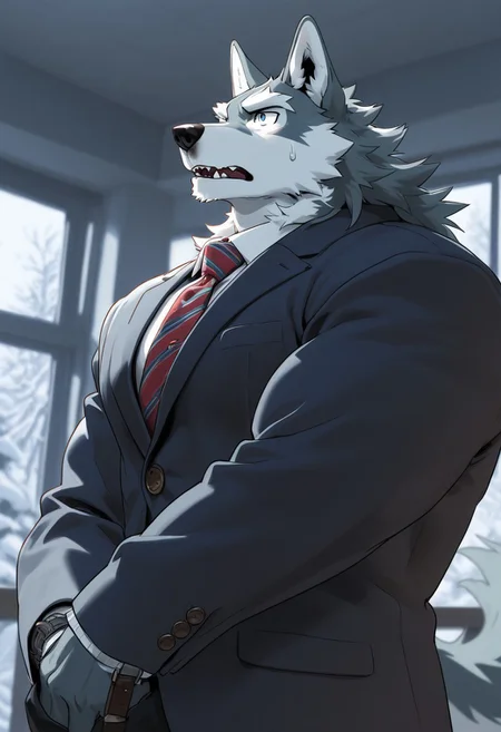 wolf, animal ears, furry, male, bara