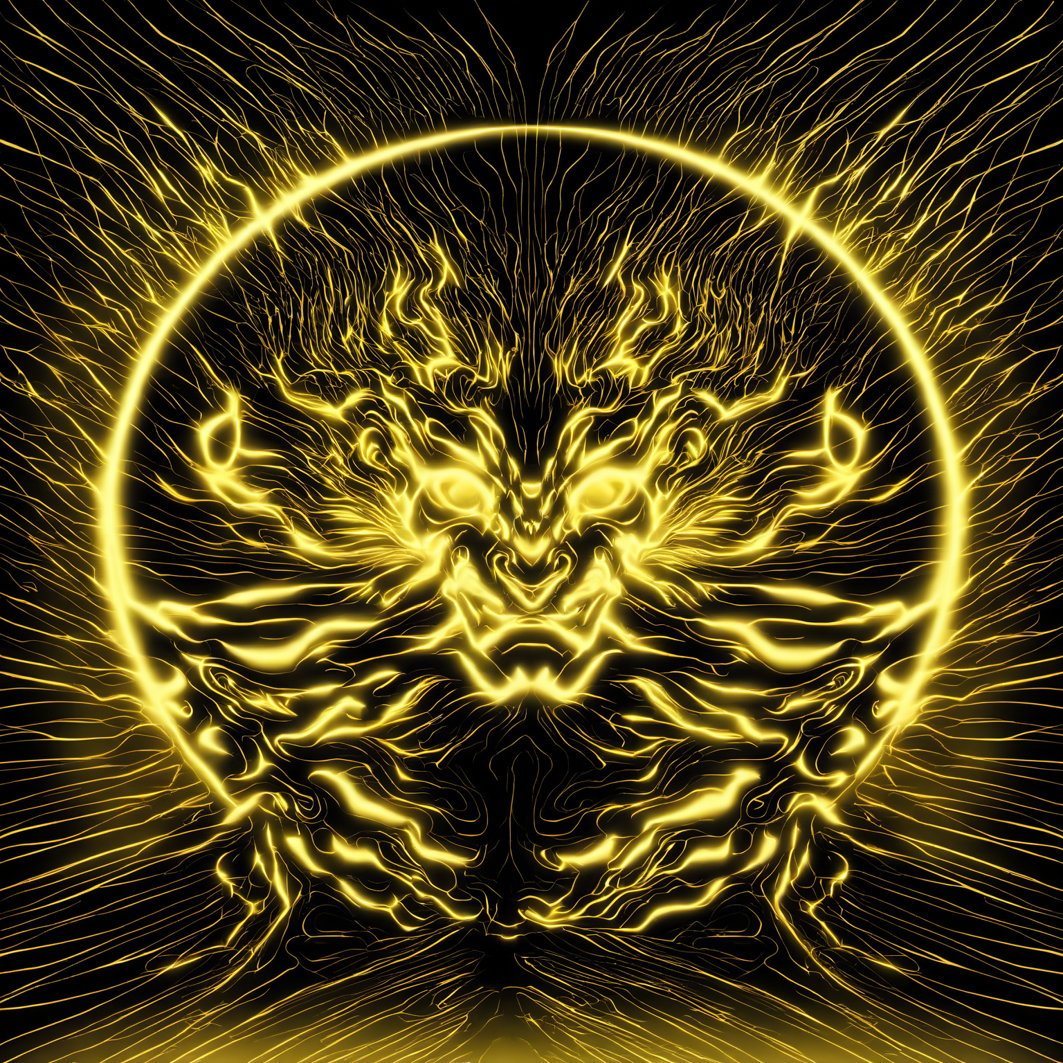 a projection of immortal,halo,<lora:eastern_mythology_xl:0.8>,golden line,