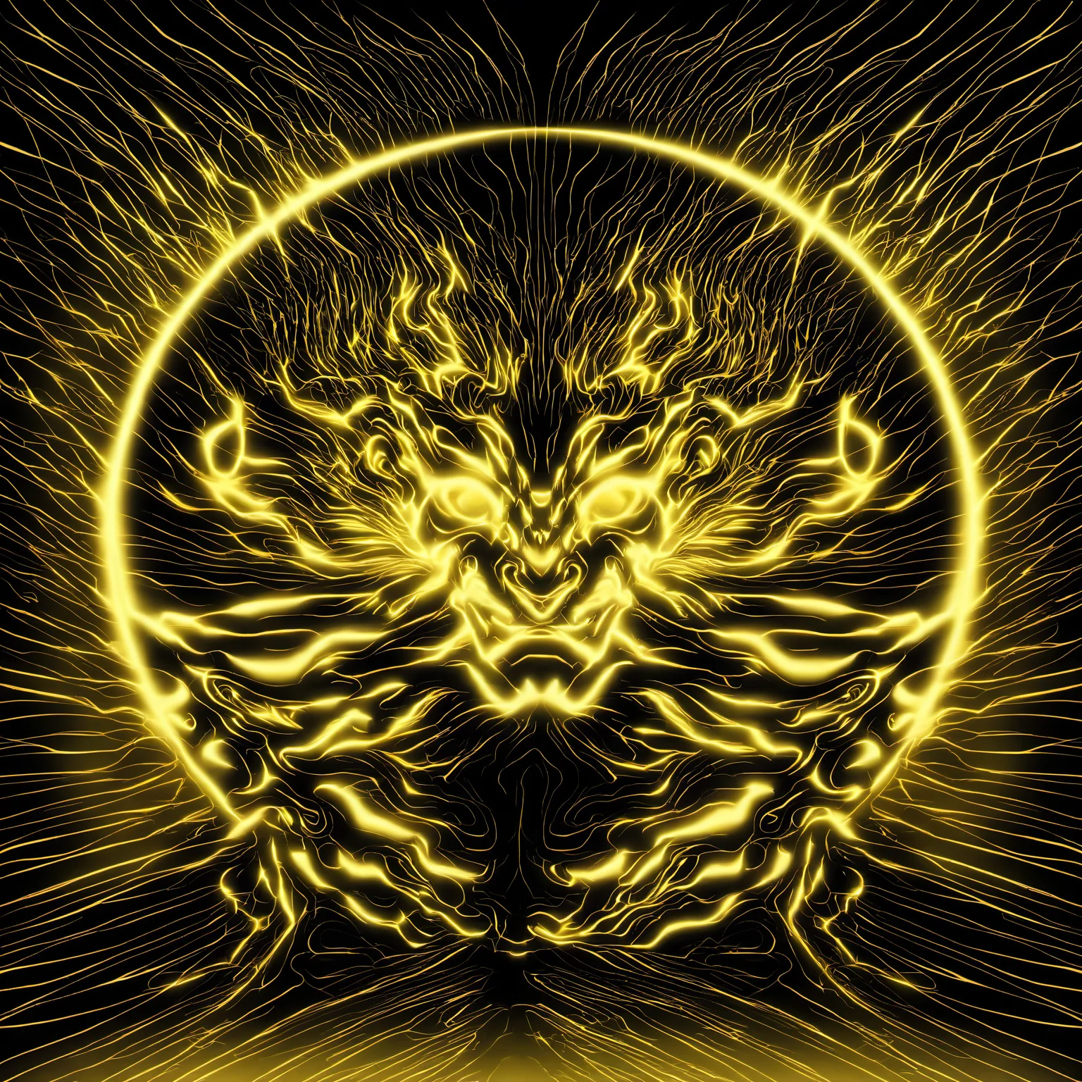 a projection of immortal,halo,<lora:eastern_mythology_xl:0.8>,golden line,