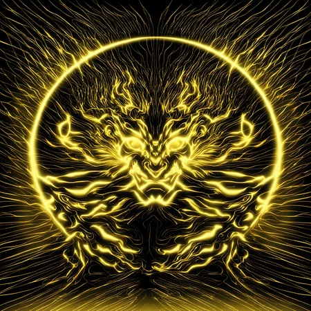 a projection of immortal,halo,<lora:eastern_mythology_xl:0.8>,golden line,