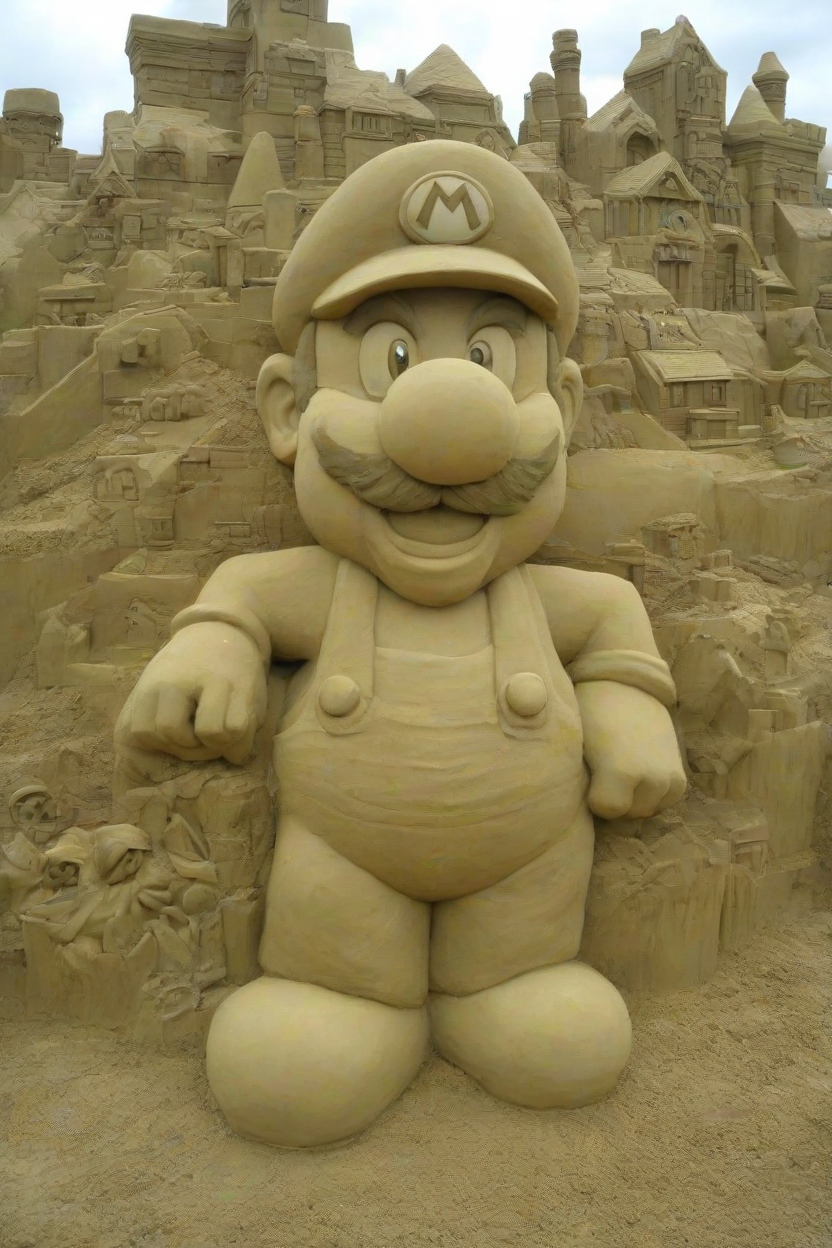 <lora:PE_SandSculpture:0.8>  PESandSculpture, sandsculpture,sand,
super mario