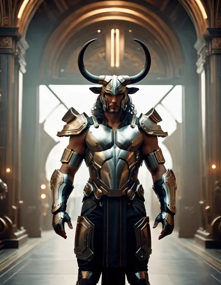cinematic film still cinematic still fflix_mythcyber, Minotaur, horns, science fiction, armor, standing, cyberpunk, glowing . emotional, harmonious, vignette, highly detailed, high budget, bokeh, cinemascope, moody, epic, gorgeous, film grain, grainy", "fflix_mythcyber, Minotaur, horns, science fiction, armor, standing, cyberpunk, glowing, extremely detailed, digital painting, artstation, concept art, smooth, sharp focus, illustration, cinematic lighting, art by artgerm and greg rutkowski and alphonse mucha diffuse lighting, fantasy, intricate, elegant, highly detailed, lifelike, photorealistic, digital painting, artstation, illustration, concept art, smooth, sharp focus, art by John Collier and Albert Aublet and Krenz Cushart and Artem Demura and Alphonse Mucha
<lora:fflix_mythcyber-000006:1>, , <lora:FILM_PHOTOGRAPHY_STYLE:0.25> . shallow depth of field, vignette, highly detailed, high budget, bokeh, cinemascope, moody, epic, gorgeous, film grain, grainy