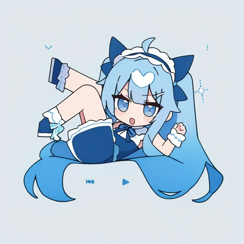 1girl, 
yumenouchi chiharu, sakura \(39ra\), tyakomes, henreader, baku-p, daizu \(melon-lemon\), 
rabbit hole
quan, very long hair, blunt bangs, smile, :d, floating, chibi, no nose, hair between eyes, sparkle, hair bobbles, hair ornament, hair ribbon, animal ears, frilled hairband, open mouth, hairband, blue eyes, white background, two side up, ahoge, simple background, solo, dress, frills, blue dress, ribbon, long hair, :<, blush stickers, blue hair, neck ribbon, blue ribbon, blue footwear, sidelocks, looking at viewer, 
masterpiece, newest, absurdres, safe
 <lora:rabbit_hole:1>
