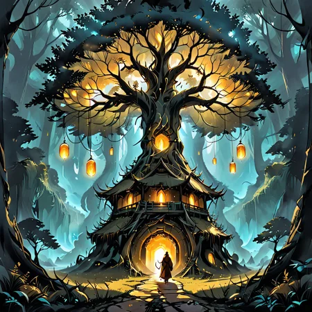 <lora:Portals and Gateways:1>, <lora:Nature Magic - Grimoire:1>, ((magic portal)), glow gateways, big tree, gigantic glow portal, Nature Magic, naturemagic, fantasy, magical energy, 
a giant tree with spreading branches  of which there is a luminous portal where monks walking the line enter,(line of ghosts monks), ((ghosts of Buddhist monks walk in  line into the tree)),
line ants on a dark background, smoke, many ants,
 graphic style of novel comics, perfect hands, 2d, 8k, hyperrealism, masterpiece, high resolution, best quality, ultra-detailed, super realistic, Hyperrealistic art, high-quality, ultra high res, highest detailed, lot of details, Extremely high-resolution details, incredibly lifelike, colourful, soft cinematic light,