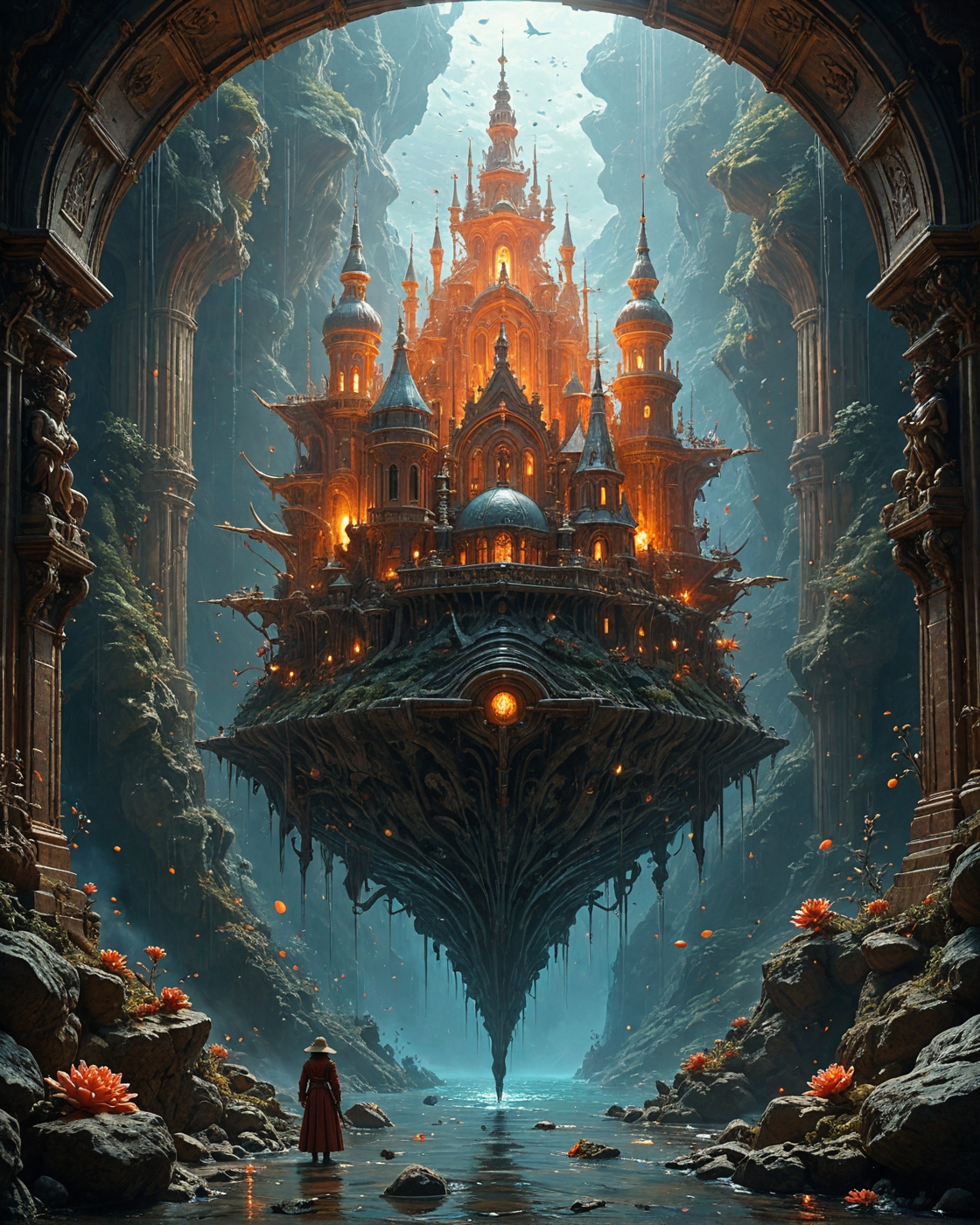 Ships sailing on mercury oceans, Tanuki, living coral laboratory with,
 prismatic bacteria colonies, Gothic silver gargoyles, plasma-conduit transit tubes in, crystal-mesa badlands, Neo-Classical trilobite symmetry style, diamond-rain veils,
<lora:tbh124-sdxl:0.15> style of Jean-Antoine Watteau,
<lora:tbh129-sdxl:0.15> style of Michael Cheval,
<lora:Sinozick:0.15>,
<lora:add-detail-xl:0.7>,
<lora:aidmaMJ6.1_v0.5_2:0.3> aidmamj6.1,
<lora:Flux-XL_Scenery:0.15> flux-scenery,
<lora:Flux-style-xl-lora:0.15> flux-style,
8K resolution, ultra-detailed cinematic composition, contemporary concept art style, volumetric magical atmosphere with ethereal glow, rich complementary color palette, vivid gradients and chiaroscuro contrast, dynamic perspective with layered depth of field, inspiring awe-inspiring mood, Unreal Engine 5 render quality, intricate textures, flawless anatomy, rule of thirds composition, luminous highlights, surreal ambiance, award-winning illustration, harmonious balance of light and shadow, photorealistic details, ArtStation trending, chromatic accents, nostalgic futurism, dreamlike serenity, bold creativity, professional finish, sharp focus, ambient background, fascinating dynamic motion,, Baroque art style, dynamic composition, dramatic lighting, rich colors, intricate details, professional-grade execution, captures the grandeur and theatricality of the Baroque period