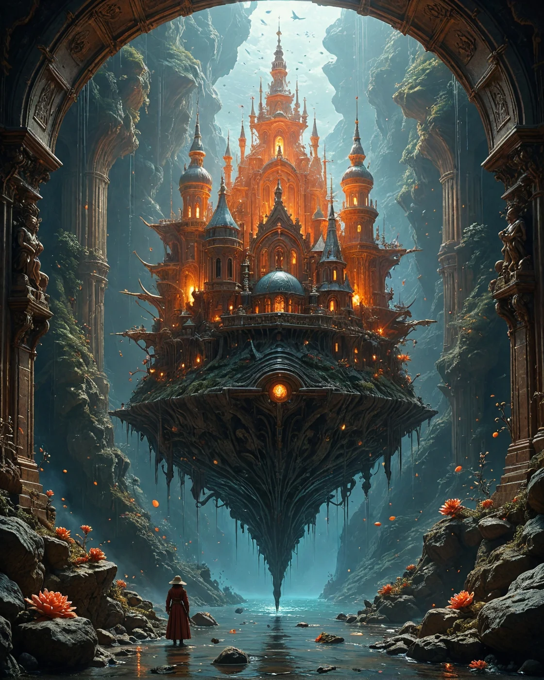 Ships sailing on mercury oceans, Tanuki, living coral laboratory with,
prismatic bacteria colonies, Gothic silver gargoyles, plasma-conduit transit tubes in, crystal-mesa badlands, Neo-Classical trilobite symmetry style, diamond-rain veils,
<lora:tbh124-sdxl:0.15> style of Jean-Antoine Watteau,
<lora:tbh129-sdxl:0.15> style of Michael Cheval,
<lora:Sinozick:0.15>,
<lora:add-detail-xl:0.7>,
<lora:aidmaMJ6.1_v0.5_2:0.3> aidmamj6.1,
<lora:Flux-XL_Scenery:0.15> flux-scenery,
<lora:Flux-style-xl-lora:0.15> flux-style,
8K resolution, ultra-detailed cinematic composition, contemporary concept art style, volumetric magical atmosphere with ethereal glow, rich complementary color palette, vivid gradients and chiaroscuro contrast, dynamic perspective with layered depth of field, inspiring awe-inspiring mood, Unreal Engine 5 render quality, intricate textures, flawless anatomy, rule of thirds composition, luminous highlights, surreal ambiance, award-winning illustration, harmonious balance of light and shadow, photorealistic details, ArtStation trending, chromatic accents, nostalgic futurism, dreamlike serenity, bold creativity, professional finish, sharp focus, ambient background, fascinating dynamic motion,, Baroque art style, dynamic composition, dramatic lighting, rich colors, intricate details, professional-grade execution, captures the grandeur and theatricality of the Baroque period