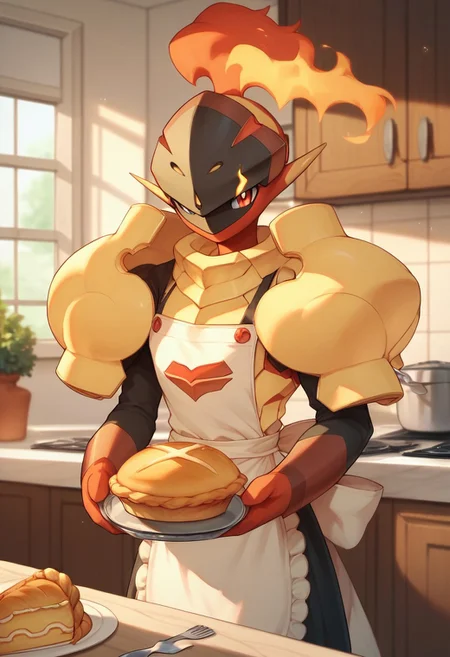 score_9, score_8_up, score_7_up, score_6_up, score_5_up, score_4_up, armarouge, pokemon, armor, solo, kitchen, indoors, pie, apron