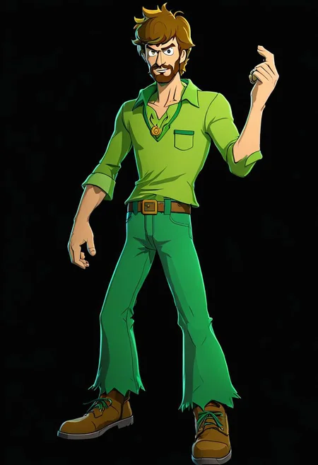 ncrender of shaggy rogers, black background
