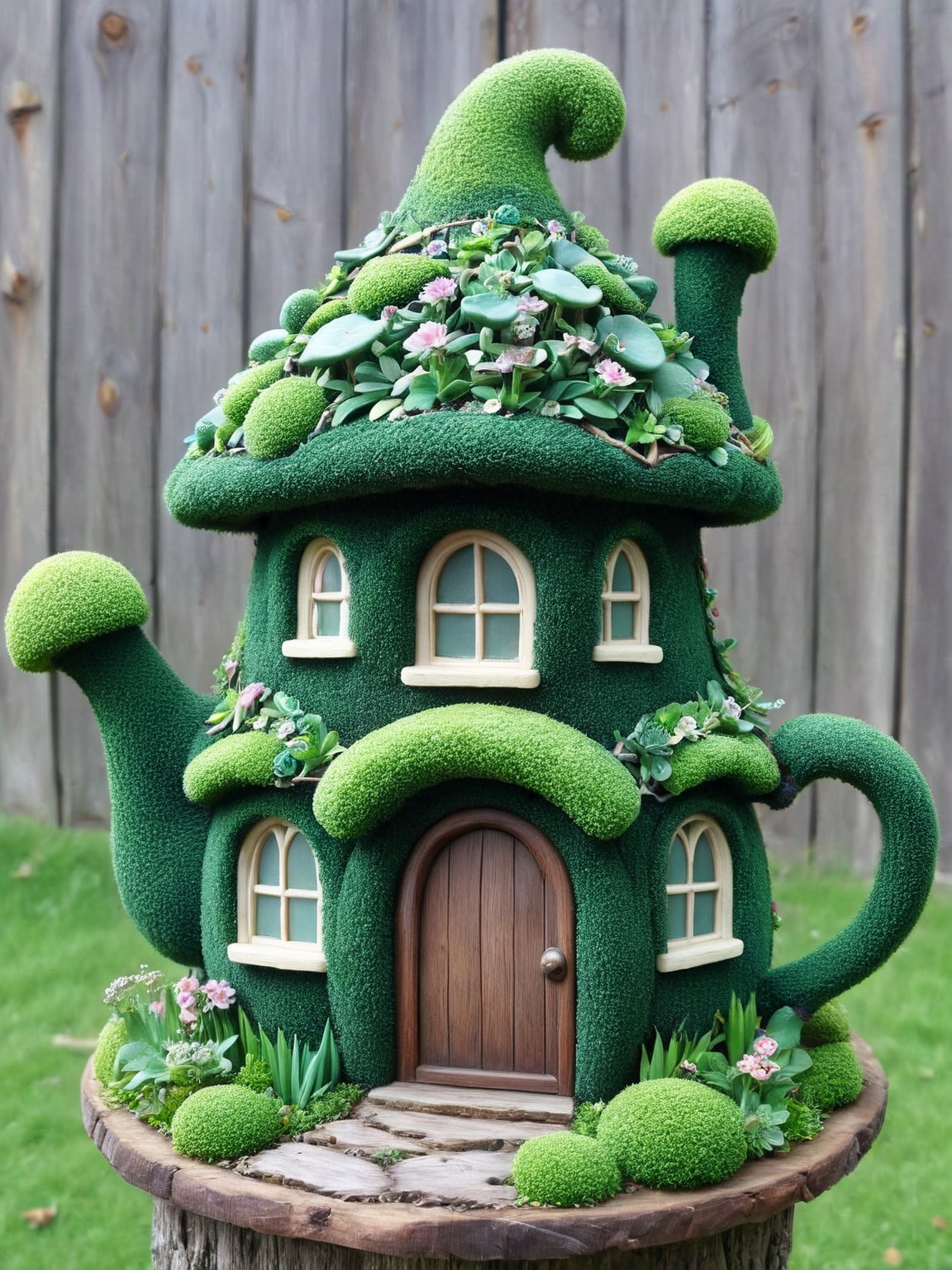 ais-hdgrw whimsical miniature fairy home made from an ais-hedgerow teapot <lora:ais-hdgrw-sdxl:1>