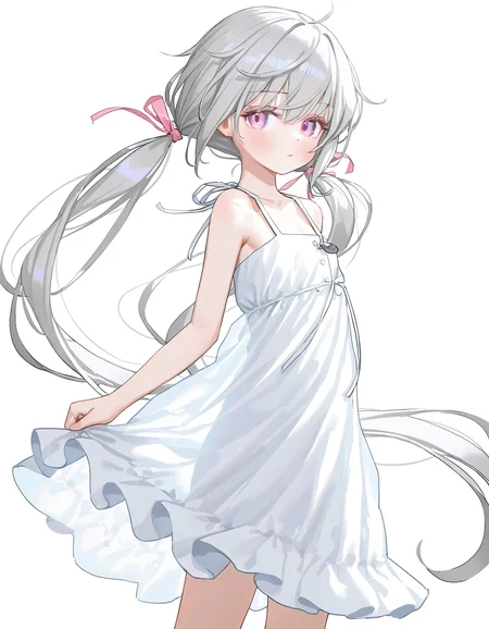shiroka,1girl,solo,looking at viewer,white background,simple background,cowboy shot,standing,dress,<lora:shiroka-000012:1>,masterpiece,best quality,very aesthetic,absurdres,newest,, masterpiece, best quality, very aesthetic, absurdres,newest, incredibly absurdres,, quan \(kurisu tina\),(artist:reoen:0.826446),(artist:machi:0.9),(artist:ningen_mame:0.9),(artist:sho_(sho_lwlw):0.9),(artist:rhasta:0.9),(artist:wlop:0.7),(artist:ke-ta:0.6),(fkey:0.5),(tianliang duohe fangdongye:0.5),(hiten \(hitenkei\):0.6),