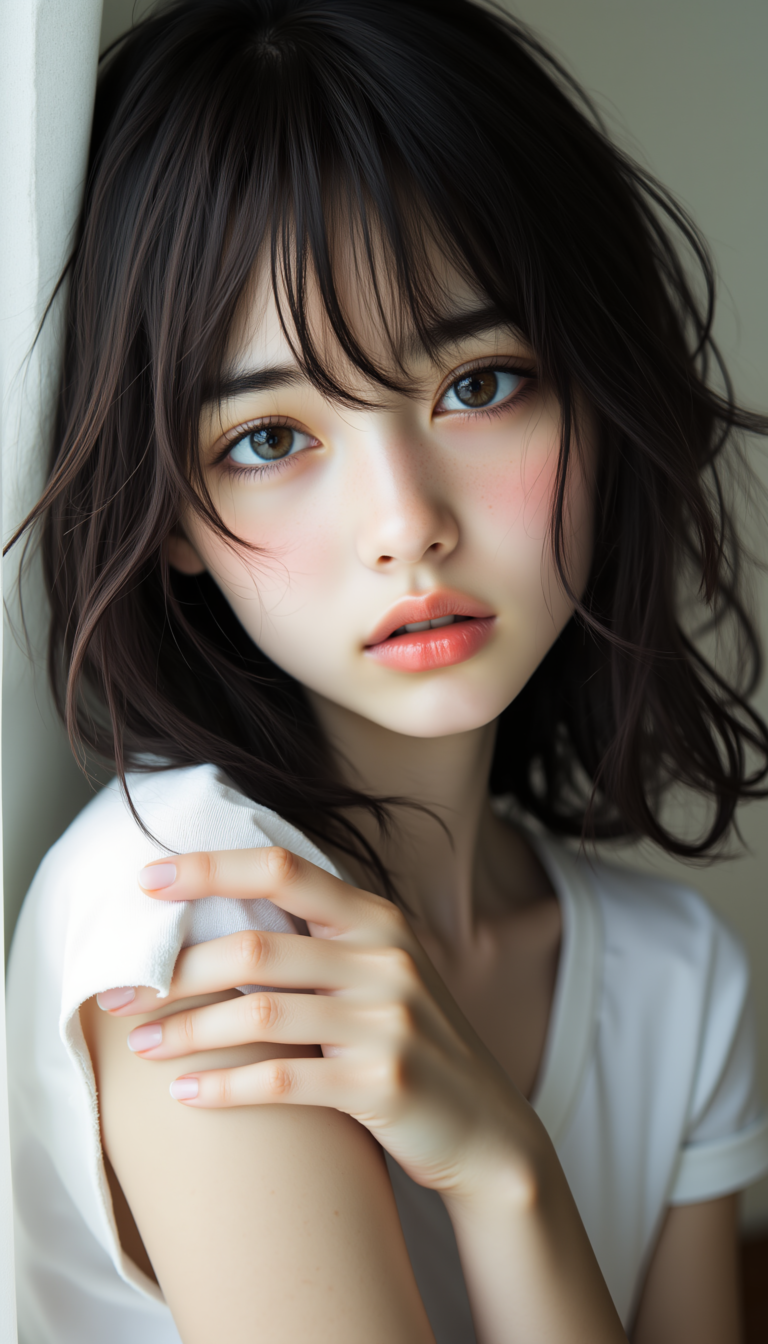innocent, Japanese beautiful girl, real face, real skin, midjourney_whisper_innocent_eyes, <lora:midjourney_whisper_innocent_eyes_v01:1>,