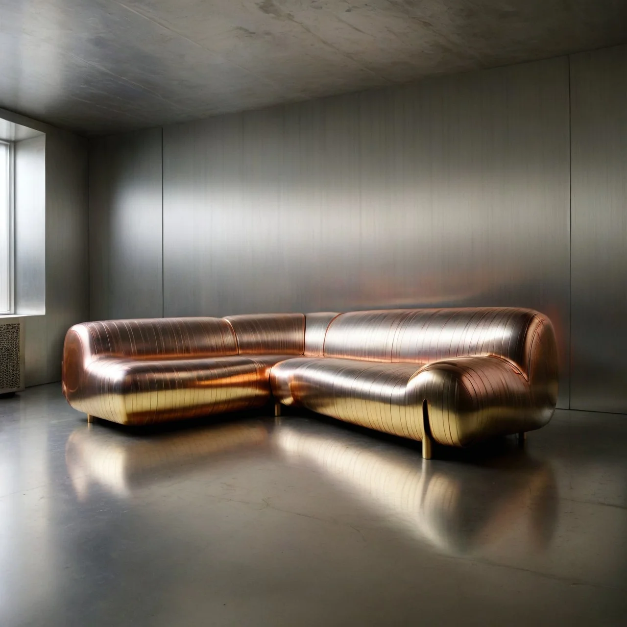 cs-m3tal-400 modern couch in a futuristic apartment