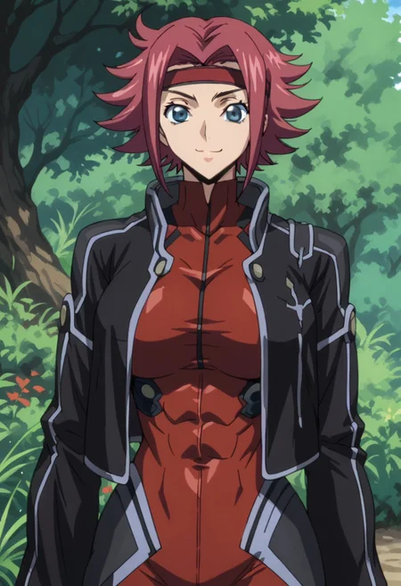 score_9, score_8_up, score_7_up, score_6_up, BREAK,
1girl, solo, red hair, short hair, blue eyes, large breasts, Black jacket, red headband, body suit, pilot suit,
torso, beautiful face, (revealing clothes), (tight outfit: 1.3), tall girl, sexy smile, abs, very fit, muscles, toned, huge breasts, slut, whore, round breasts, breasts together,