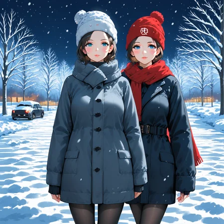 1girl, adult girl, winter,
