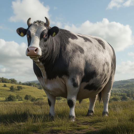 typical of the breed. The cow's face is predominantly black with a white muzzle, anthropomorphized horse standing in a lush, fatimals. The image is a highly detailed CGI rendering of a small bird, CGI-rendered digital artwork featuring a giraffe standing in a vast, photorealistic CGI rendering of a bird