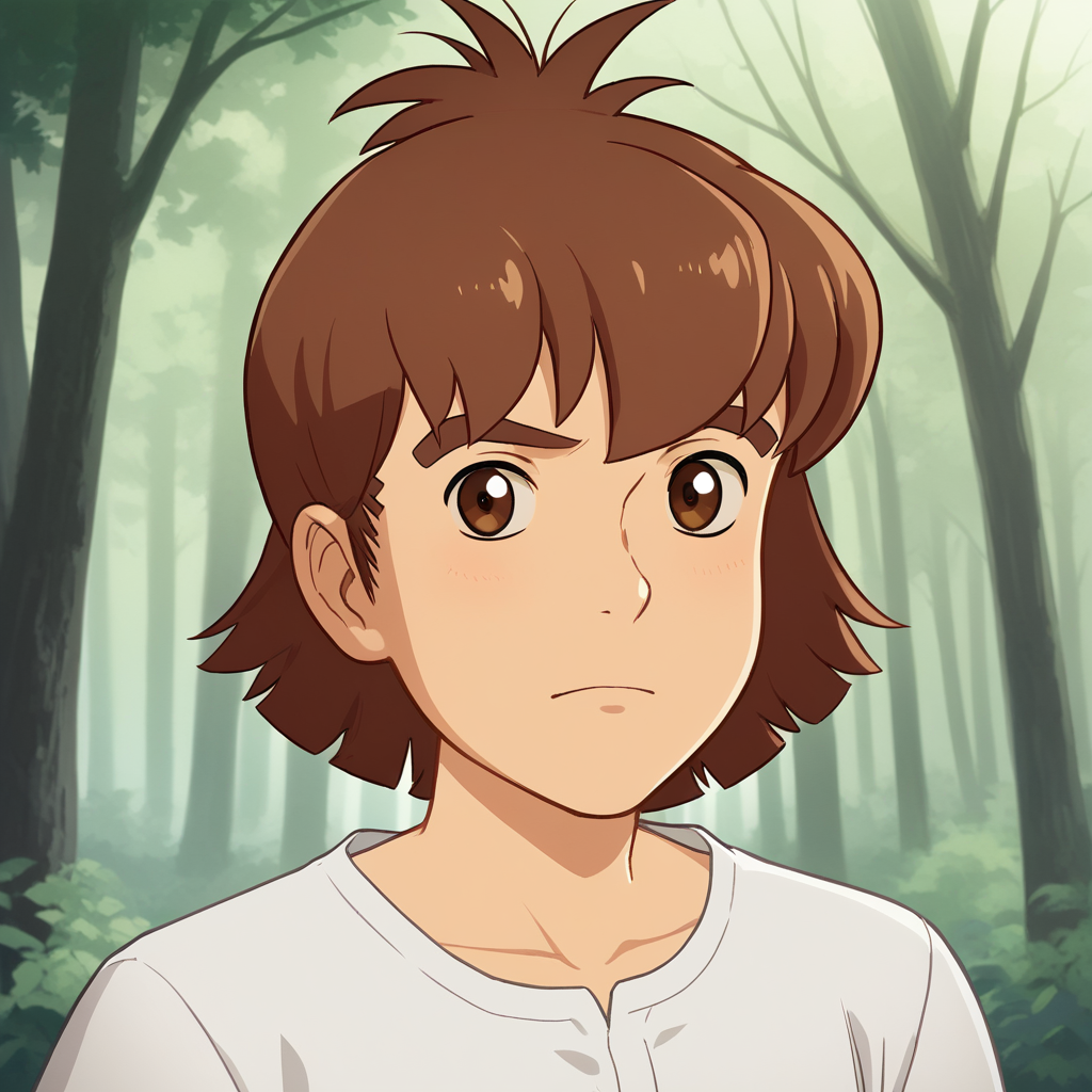 score_8_up, BREAK, Esteban, 1boy, solo, short hair, brown eyes, brown hair, white shirt, short sleeves, upper body, forest, <lora:Esteban_CityOfGold_PXL_Leaf2:0.8>, looking at viewer,