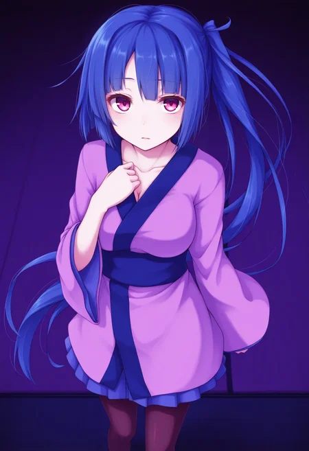 amatsuku, 1girl, solo, kimono, pantyhose, best quality, masterpiece  <lora:amtsk-il:1>