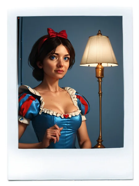 score_9, score_8_up, score_7_up, score_6, score_5, score_4, source_cartoon, realistic, Snow White 1girl, rating_safe, lamp<lora:Naughty_Polaroids:0.85> f4k3r0id5, 1girl, <lora:amateur_style_v1_pony:0.8>