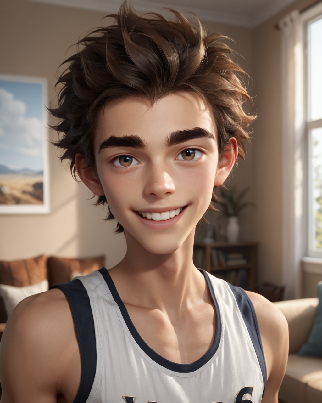score_9, score_8_up, score_7_up, intricate details, rating_questionable,
<lora:homri52:1>
,
<lora:Mylo_Arcane:0.8>, 1boy(mylo, young man, slender, brown hair, thick eyebrows, thin, looking at the viewer, solo, happy, 
portrait, face focus, tank top), cozy living room,
4k,
detailed background, depth of field, 
<lora:ral-chrosc-clr:0.5>, ral-chrosc-clr,
<lora:Expressive_H:0.5>, Expressiveh,
<lora:xl_more_art-full_v1:0.3>,
<lora:add-detail-xl:0.3>,