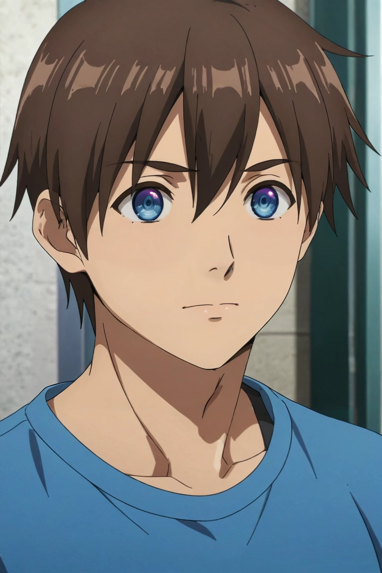 score_9, score_8_up, score_7_up, source_anime, rating_safe, , anime screencap, anime coloring, , , depth of field, 1boy, solo, male focus, <lora:kyouya_hashiba_pony:0.76>, kyouya_hashiba, brown hair, blue eyes, short hair, bangs, hair between eyes, , , <lora:sdxl_lightning_8step_lora:1>