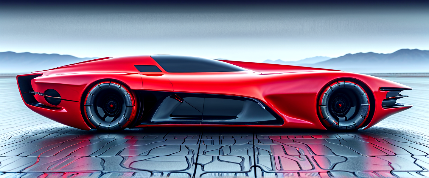 Minimalism c_car,concept ,futuristic, (front view:1.15), minimalism, ultrawide, masterpice, 8k,by (alex grey:1.15) and (h.r. giger:0.2), high speed, raceway, red,,, An art movement focusing on simplicity and reduction, often using geometric shapes and monochrome palettes.