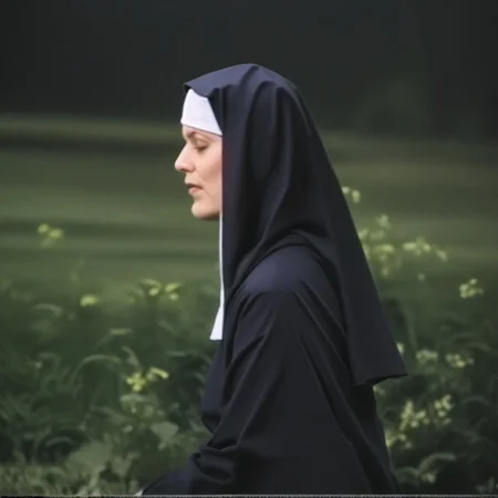 score_9, score_8_up, score_7_up, v1nt4gevhs, 80s video, low quality, blurry, static noise, home video, rating_safe, nun, night