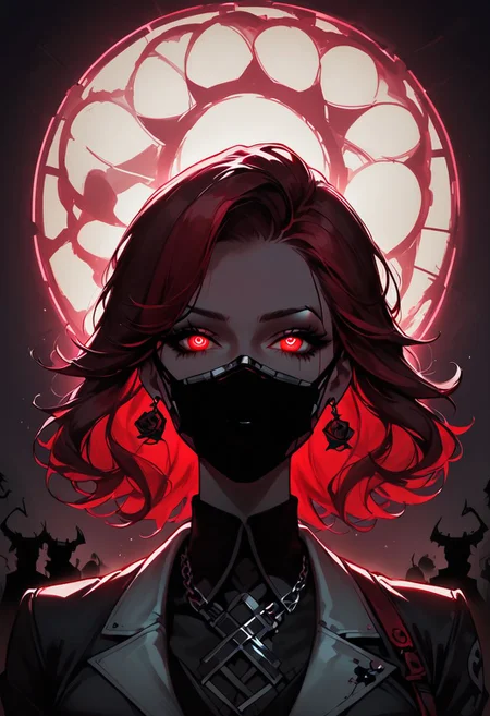 score_9, score_8_up, score_7_up,  (neon face mask:1.6), (neon:1.6), (rose red blood GALE:1.3), PLAGUER, (poison atmosphere:1.3), (magic atmosphere), (poisonous river:1.5), (draining rose:1.5), (silhouette of the girl from toxic poison:1.8),
(black illuminating eyes:1.4), deep eyes, detailed eyes,
(red neon hair:1.3), (white Illuminated hair:1.6), (Neon shining hair:1.4),
(detailed face:1.5), (focus face), (hair fluttering in the wind:1.4),
(neon:1.4)
(black lips:1.4),
professional photography, soft lighting, tone mapped, highly detailed, sharp focus, dramatic lighting, intricate details, cinematic, 8K, incredible shadows, realistic, (highly detailed background:1.0), <lora:Concept Art DarkSide Style LoRA_Pony XL v6:0.8> concept art, 
<lora:neg4all_bdsqlsz_V3.5:1>
<lora:Expressive_H-000001:0.8> expressiveh,