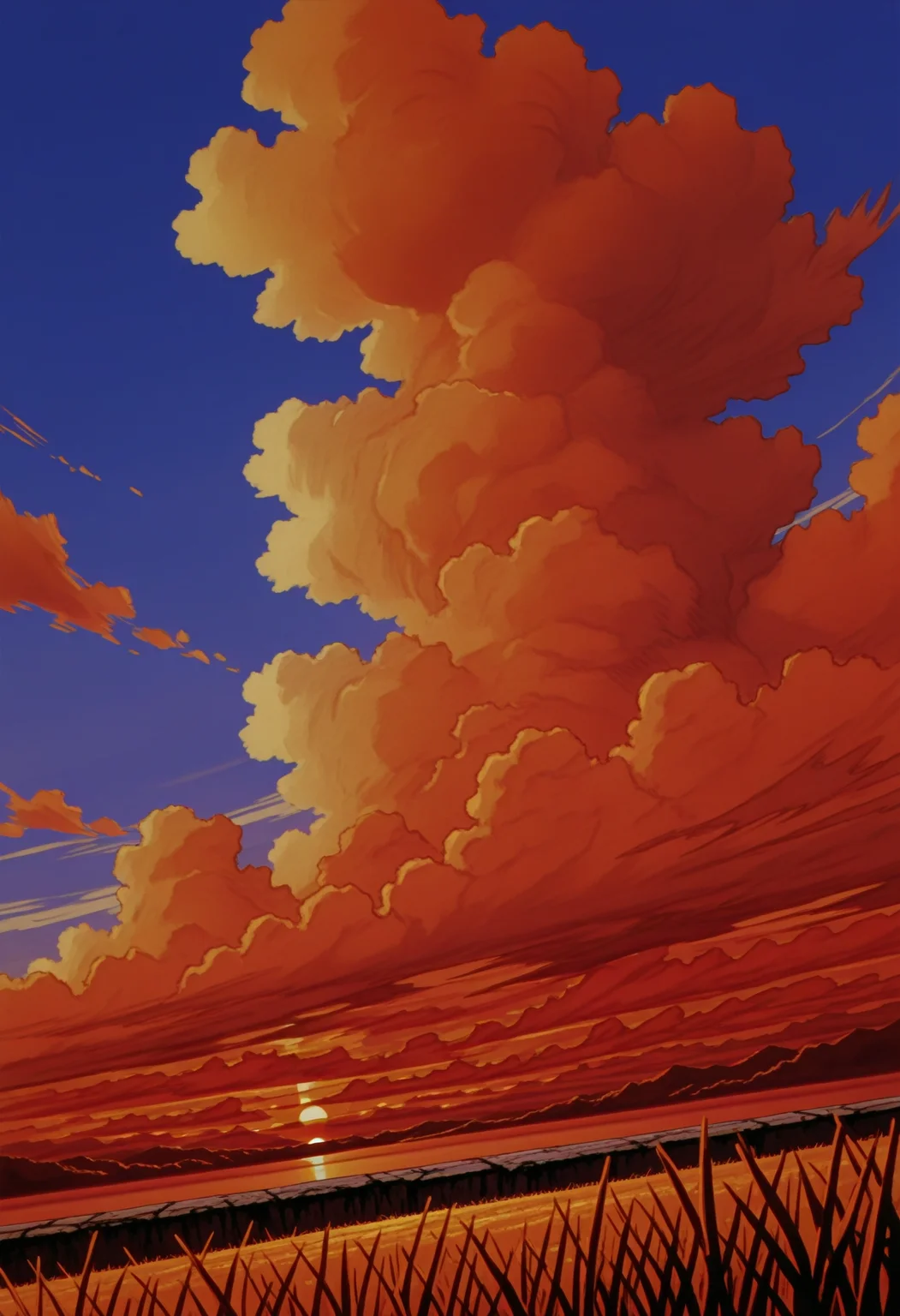<lora:BerserkILLUSTRIOUS:1> berserk,
sky, day, cloud, blue sky, cloudy sky, scenery, sunset, evening, orange theme
