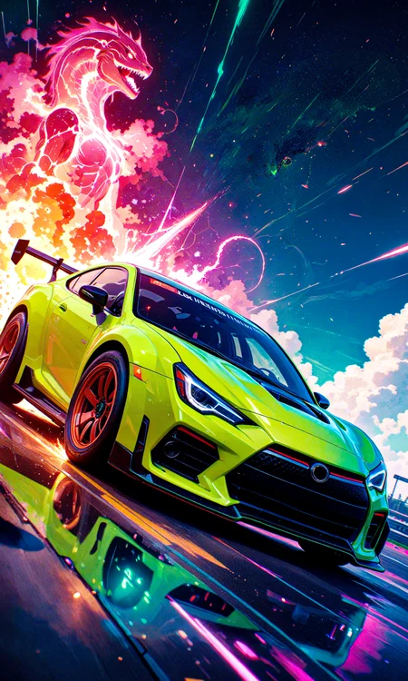 masterpiece, best quality, amazing quality, very aesthetic, absurdres, newest
digital art, dutch angle, partly out of frame, from side
custom Toyota GR Yaris
lime green, anime-inspired decals, futuristic aesthetics, wide-body kit, wide overfenders, deep-dish racing wheels, low-profile tires, tinted windows, sharp angles, aggressive stance, dynamic composition, cutting-edge technology
sense of chaos and urgency
in the style of cksc, in the style of cknc, in the style of ck-rw <lora:reij-detaILer v2:0.4> <lora:spo_sdxl_10ep_4k-data_lora_webui:0.8> <lora:ck-shadow-circuit-IL-000012:0.5> <lora:ck-nc-cyberpunk-IL-000011:0.4> <lora:ck-neon-retrowave-IL-000012:0.35>